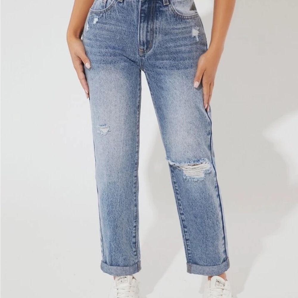 Classic Blue Distressed Jeans